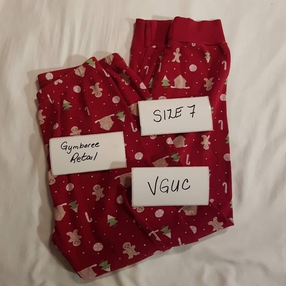 Gymboree gingerbread pj bottoms unisex size 7 - Picture 1 of 2